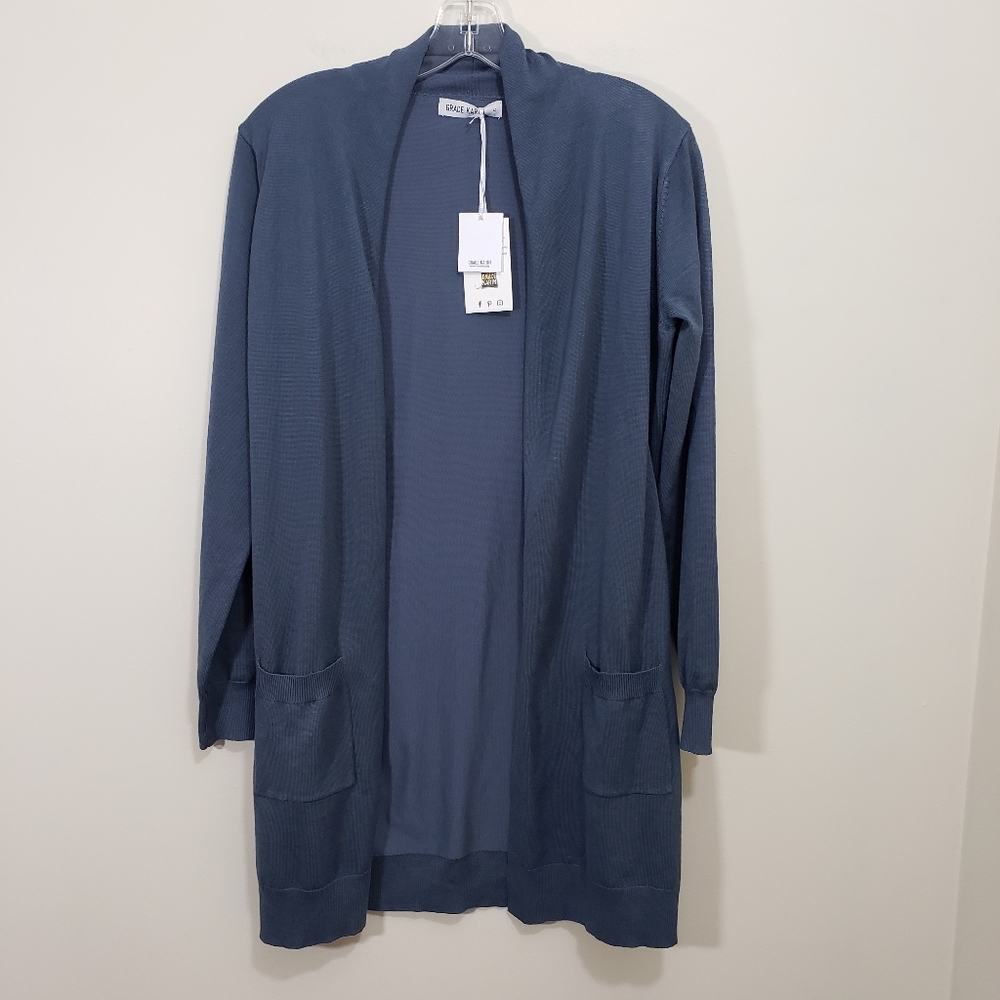 Grace Karin pocket‎ front long cardigan NWT